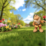 CAKE TOPPER Snow White And The Seven Dwarfs BASHFUL with Rose 2.25" PVC Figure