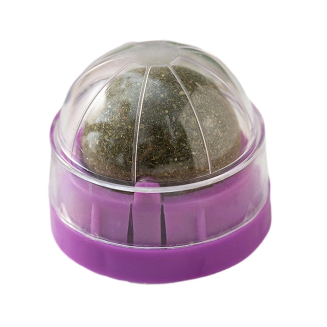 Bolas de hierba gatera para gatos, golosinas de pared con bolas energéticas para gatos, juego de gatitos, giratorias, juguetes interactivos para gatos púrpura