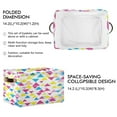thumbnail image 2 of Multicolor Triangles Foldable Storage Basket,Canvas Fabric Foldable Storage Bins with Handles Open Home Storage Bins Boxes for Toy Book Shelf Closet Baskets, 2 of 8