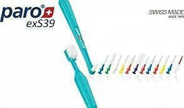 Paro S39 Toothbrush | Extra Sensitive Toothbrush with Soft Bristles | Exchangeable Inter Space F | 5 Rows, 39 Tuft (12 Pack Multi Color)