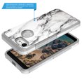 thumbnail image 2 of Google Pixel 3 Case With Tempered Glass Screen Protector, Kaesar Slim Hybrid Dual Layer Graphic Fashion Colorful Cover Armor Case for Google Pixel 3 (White Marble), 2 of 5