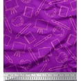 thumbnail image 1 of Soimoi Purple Rayon Fabric Canvas & Paint Brush Art & Craft Print Fabric by the Yard 42 Inch Wide, 1 of 3
