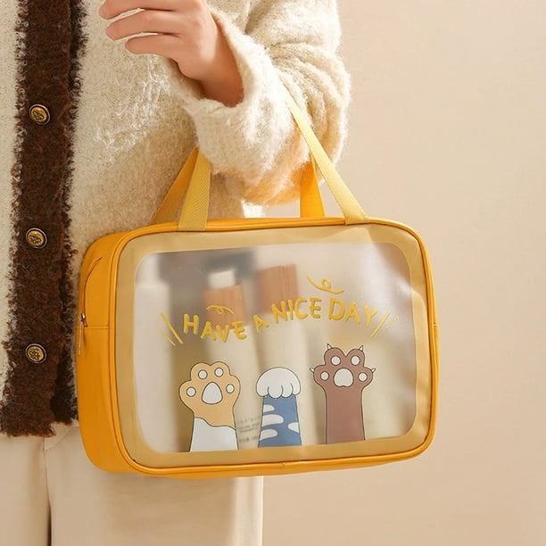 Bolsa de almacenamiento y organización para el baño, transparente, de gran capacidad, para cosméticos, organizador de viaje grande para maquillaje y cosméticos, para hombres y mujeres, bolsa de almace
