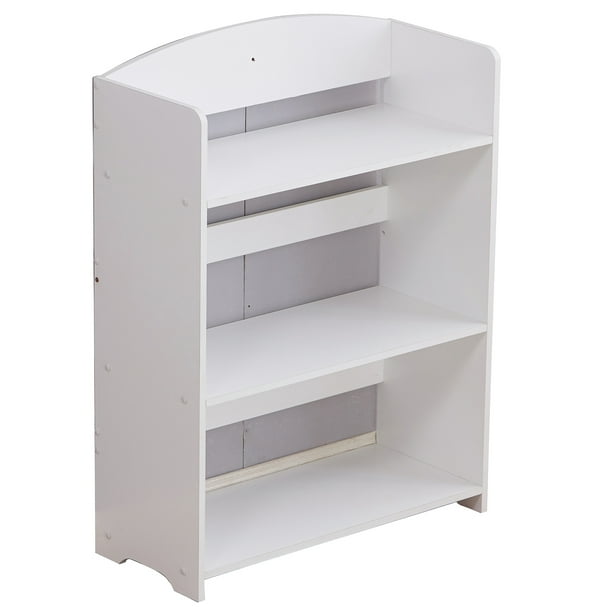 Bookshelf Display Rack Bookcase Storage, 4 Tier Storage Unit White Bookcase