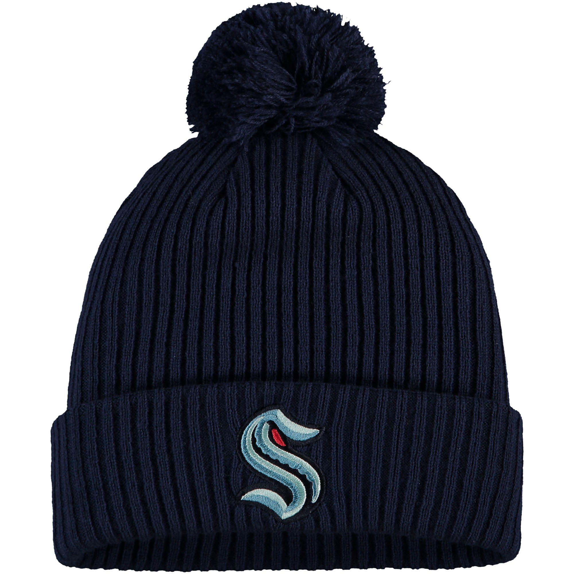 Cuffed Knit Hat with Pom - OSFA 