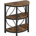 thumbnail image 6 of KIOOTTO 24" Half-Moon Side Table with 3-Tier Storage Shelves, Industrial Semi-Circle End Table for Entryway & Living Room, Rustic Brown Console Table with Metal Frame, 6 of 6