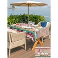 thumbnail image 4 of Outdoor Tablecloth with Umbrella Hole and Zipper, Gnomes Easter Rectangle Table Cloth 60x102 Inch Waterproof Tablecloth, Eggs Tulips Spring Floral Retro Art Wooden Picnic Table Cover for Patio, 4 of 7