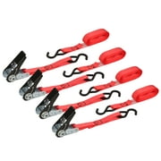 Hyper Tough 1" x 10' Tie-Down Ratchet  300lbs WLL with S hooks 4 Pack