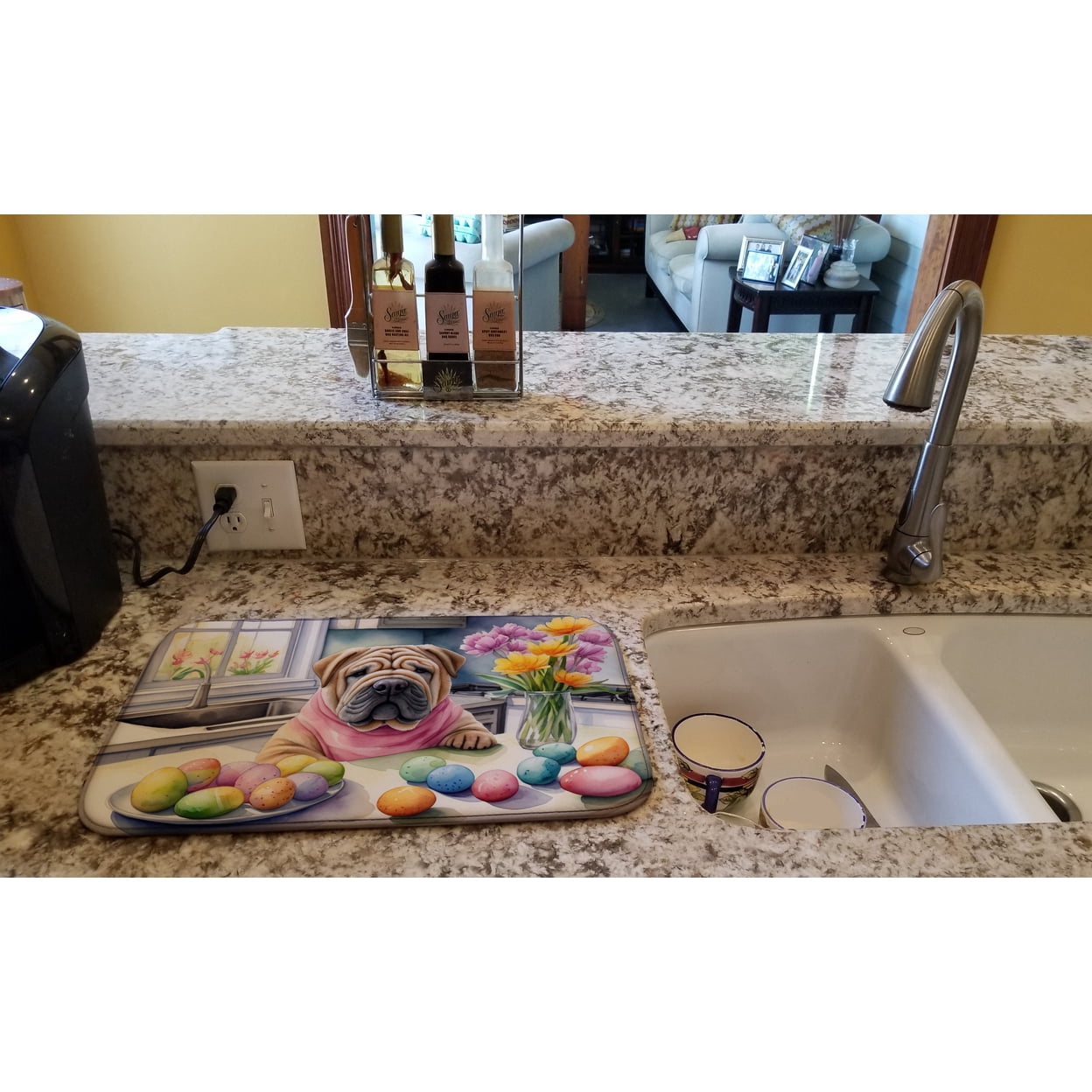 Decorating Easter Shar Pei Dish Drying Mat