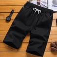 thumbnail image 2 of Sngxgn Men's Shorts Casual Elastic Waist Drawstring Summer Beach Shorts(Black,M), 2 of 9