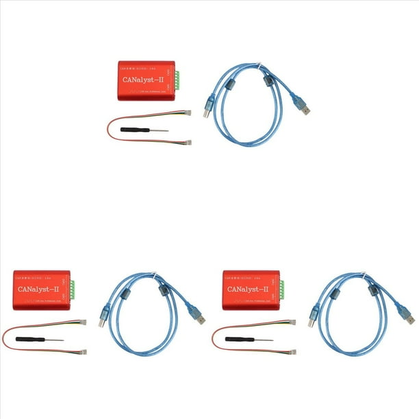 3X Analizador CAN CANalyst-II Analizador USB una CAN Adaptador Convertidor CAN-Bus Compatible con ZLG USB una CAN
