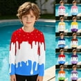 thumbnail image 2 of Rash Guard for Boys Long Sleeve, Ice Cream Print UV Sun ProtectionSwim Shirt, Youth Kids Water Shirts for Beach Surf, 2 of 5