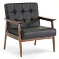 thumbnail image 1 of Chaise Club en Similicuir Stratham en Noir, 1 of 1