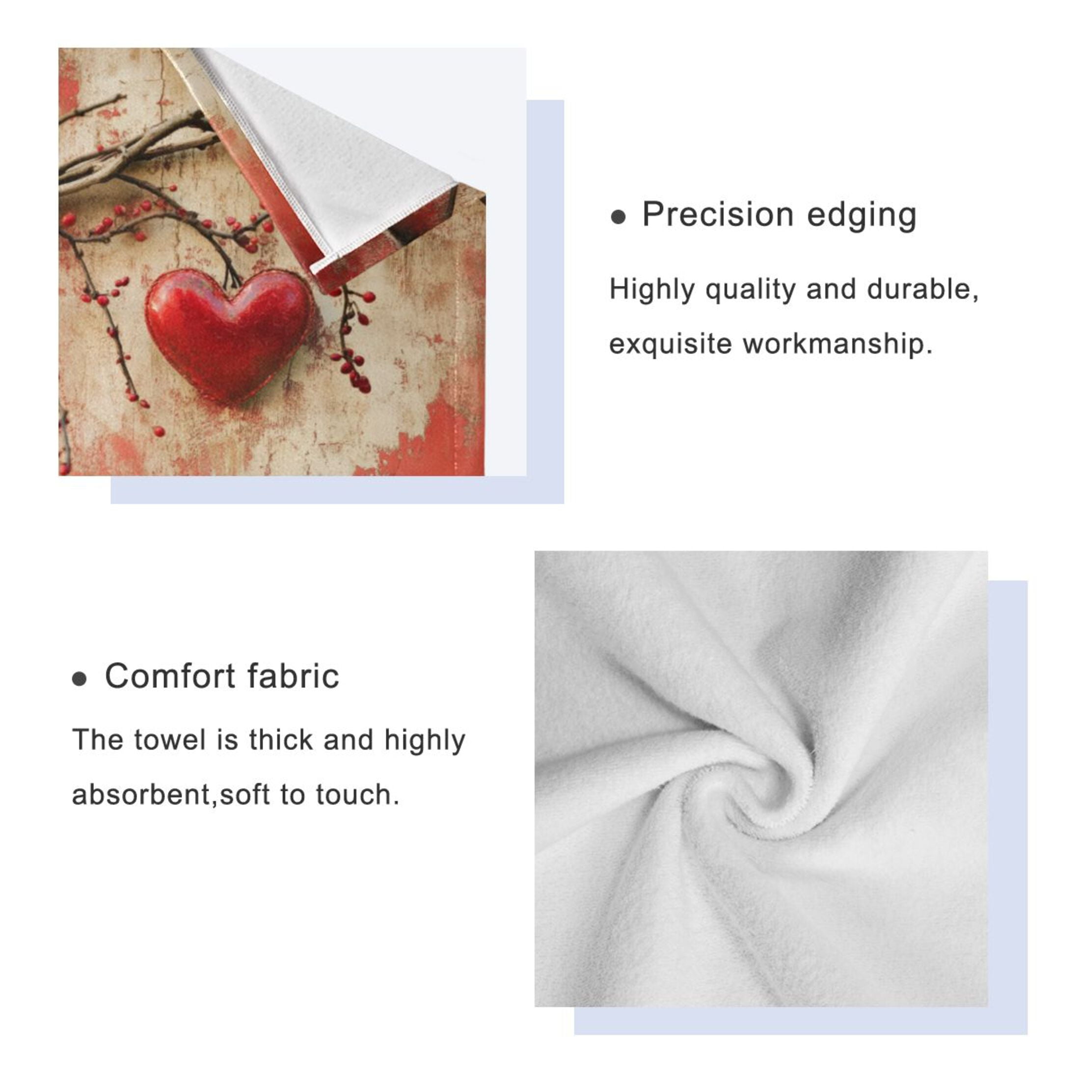 Three-Piece Towel Set Face Towel Towel Set Hand Towel Bath Towel Cotton Bath Towels Bath Towel Sets Hand Bath Towels Valentine's Day Lovely Love