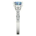 thumbnail image 3 of Solitaire with Accents Engagement Ring for Women - 2.3ct Blue Moissanite in 18K White Gold Promise Ring, 3 of 6