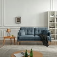 thumbnail image 2 of THOWDEE Mid Century Polyester Multifunctional Standard Sofa with Pillows and Usb Outlet, Dark Blue, 2 of 8