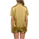 thumbnail image 3 of Conjunto de pijama de seda para mujer: top de satén con botones y pantalones cortos, ropa de estar por casa suave, ideal para las noches de verano y para relajarse de forma informal., 3 of 7