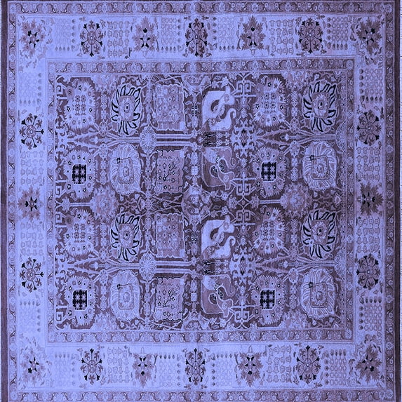 Ahgly Company Indoor Square Oriental Blue Industrial Area Rugs, 5' Square