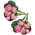 thumbnail image 4 of Artificial Flower Adornments 2pcs Lotus Flowers Bouquets Simulation Tabletop, 4 of 6