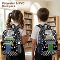 thumbnail image 4 of COEQINE Clear Backpack for School Multi-Pocket Bookbag PVC Polyester See Through Book Bag with Padded Shoulder Straps, Heavy Duty Work Bag Transparent Daypack, Black Cat Polka Dots, 4 of 7