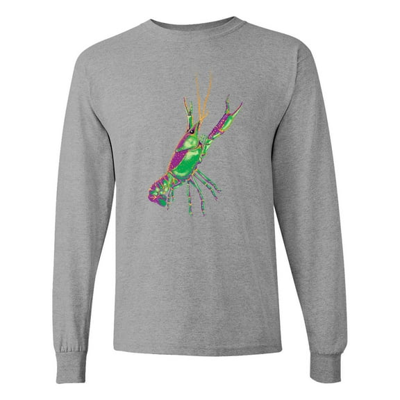 Inktastic Mardi Gras Crayfish Artsy Long Sleeve T-Shirt