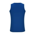 thumbnail image 5 of Sakmal Womens Tanks Blue Crew Neck Blue Camisole Muscle Breathable Solid Workout Sleeveless T Shirts for Men, 5 of 6