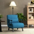thumbnail image 3 of Costway Folding 6 Position Convertible Sleeper Bed Armchair Lounge Couch w/ Pillow Blue, 3 of 10