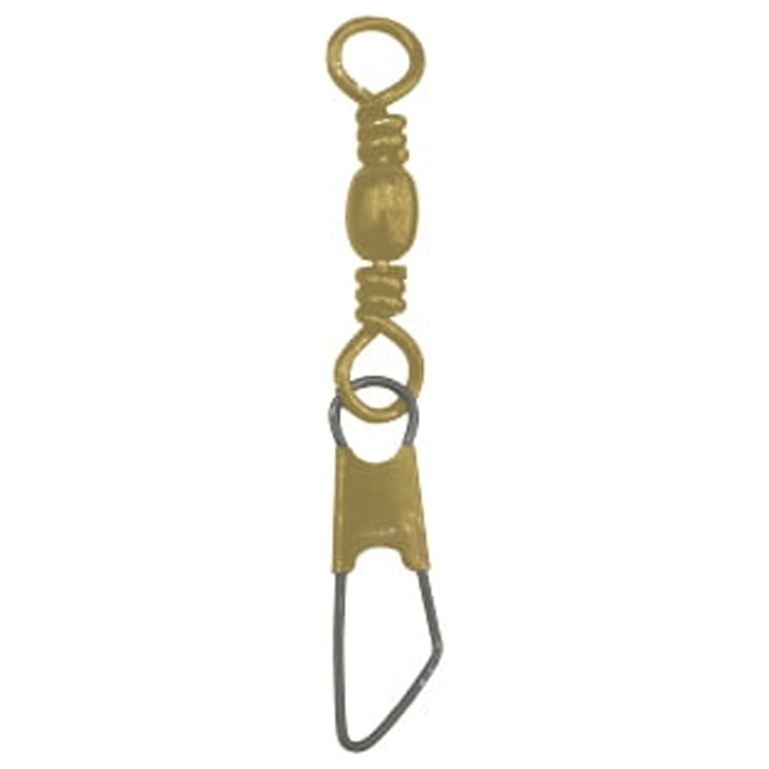 Eagle Claw Barrel Swivel with Safety Snap, Brass, Size 14, 12 Pack
