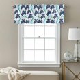 thumbnail image 3 of Summer Marine Life Valance Curtain Watercolor Navy Blue Sea Turtle Ocean Seaweed Wave Window Valances Rod Pocket Short Curtains Window Treatments for Kitchen Bedroom Bathroom Laundry 60" x 18", 3 of 9