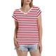 thumbnail image 4 of Eres Más Que una Camisa de Puntuación de Prueba Sexy de Manga Corta Lentejuelas Suelta Camisa de Blusa con Cuello en V, Poliéster, 4 of 8