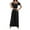 Black, variant on Womens 2 Piece Outfits Summer Casual Travel Suit Set Ruffle Short Sleeve Pleated Shirts and Wrap Wide Leg Pants