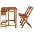 Garden table with raised bed and 2 chairs solid acacia wood