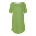 thumbnail image 3 of yunLCZ Women Shirts Women's Pure Color Fashionable Casual Round Neck Short Sleeve Top, 3 of 4
