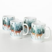 5"H Sullivans Forest Deer Scene Mug - Set of 4, Multicolored