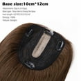 thumbnail image 5 of Benehair 100% Human Hair Extensions Clip In Topper Toupee Hairpiece Silk Base for Women Remy Hair 6"-14" Brown US, 5 of 12