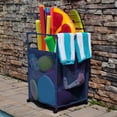 thumbnail image 3 of Essentially Yours Rolling Pool Noodle Storage Organizer Bin, Standard Noodle Holder, (25.4" W x 26" L x 40.5" H), Blue Style 510643, 3 of 10