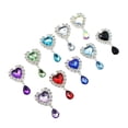 thumbnail image 2 of 10 Uds. Botones de diamantes de imitación de corazón colgante Multicolor 45mm x 25mm adornos de diamantes de imitación para zapatos vestido, 2 of 9