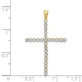 thumbnail image 4 of Real 14kt and Rhodium 1/4ct. Diamond Cross Pendant; for Adults and Teens; for Women and Men, 4 of 4