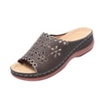 thumbnail image 2 of Women Wedge Sandals Platform Open Toe Strappy Wide Fit Shoes Womens Comfort Ladies Summer Non Slip Walking Shoes Casual Slippers Coffee 7.5, 2 of 7