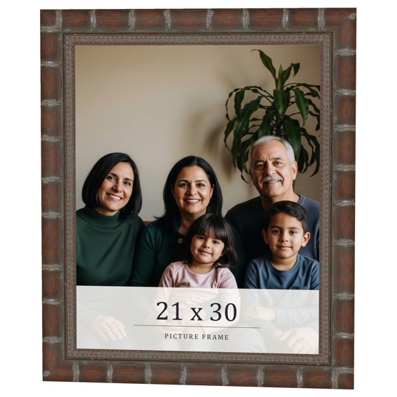 21x30 Dark Brown Bamboo Real Wood Picture Frame Width 1.5 inches | Interior Frame Depth 0.5 inches