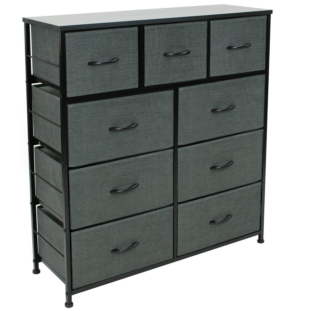 Sorbus Dresser with 9 Drawers Black