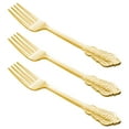 thumbnail image 4 of Smarty 7.4" Shiny Metallic Baroque Gold Disposable Plastic Forks 600ct, 4 of 8