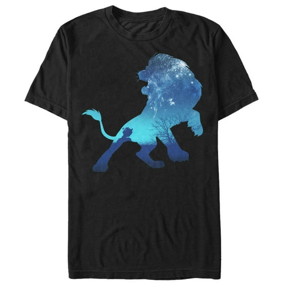 Men's Lion King Simba Sky Silhouette Graphic Tee Black Large