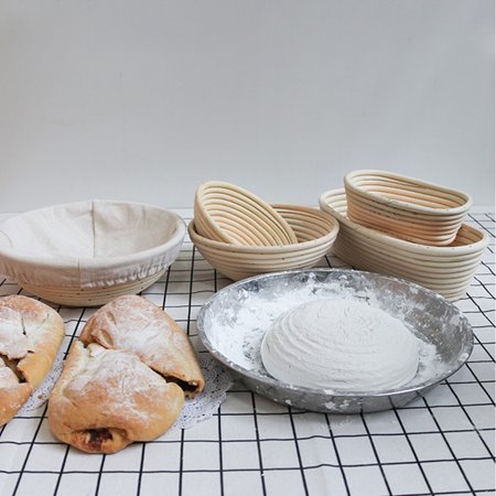 - Baking Basket Round Shape Rattan Banneton Basket Bread Dough Proving Brotform Bowl Round 13X6CM