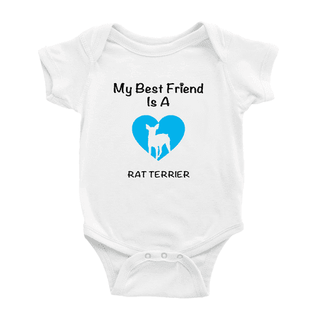 

My Best Friend is A RAT Terrier Dog Funny Baby Jumpsuits Newborn Clothes