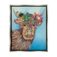 thumbnail image 4 of Stupell Industries Bella Cow Cattle Floral Blossom Crown Collaged Painting Painting Luster Gray Floating Framed Canvas Print Wall Art, Design by Lisa Morales, 4 of 5