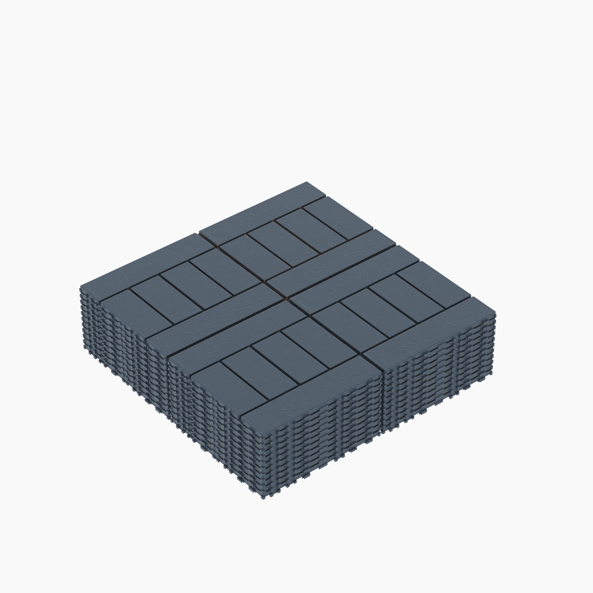 Miniyam 44 Pcs Interlocking Deck Tiles, 12" x 12", Polypropylene, for Outdoor Balcony Garden Gray