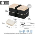thumbnail image 4 of Original Bento Box Lunch Box Japanese Style 2 Layer Food Containers with Utensils Spoon and Fork Bundle Divider Salad Box for Men Women (Black), 4 of 10