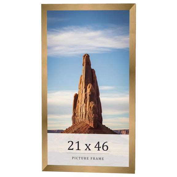 21x46 Frame Gold Bronze Solid Wood Picture Frame Width 0.75 Inches | Interior Frame Depth 0.5