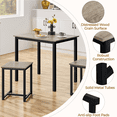 thumbnail image 6 of Renwick 3-Piece Dining Set with Industrial Table and 2 Backless Chairs, Gray, 6 of 9